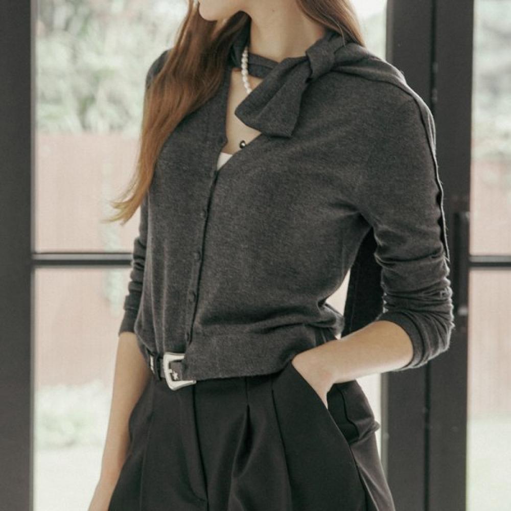 

Кардиган-шарф з V-подібним вирізом, суміш вовни Zd10qd006on blacks/FREE