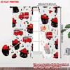 Conjunto de 2 Cortinas de Gato Bombeiro Impressão Digital Gatinho Preto Fofo Capacete Vermelho Padrão de Caminhão de Bombeiros Decoração para Quarto de Crianças Quarto Cortina Poliéster Perfeito