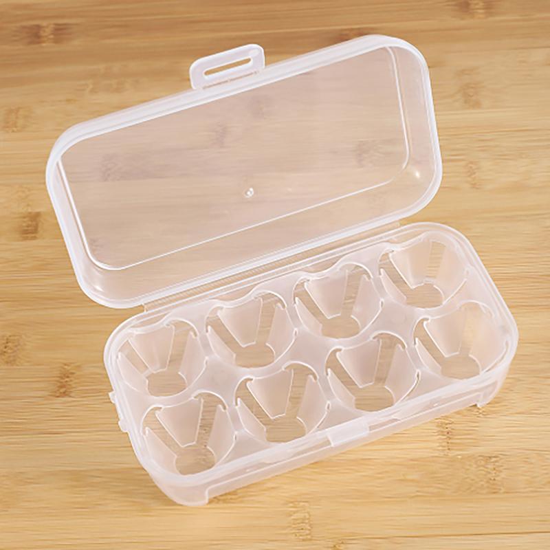 8 Grids Eggs Box Case Shockproof Egg Holder Kitchen Container Case Transparent Organizer For Outdoor Camping Picnic