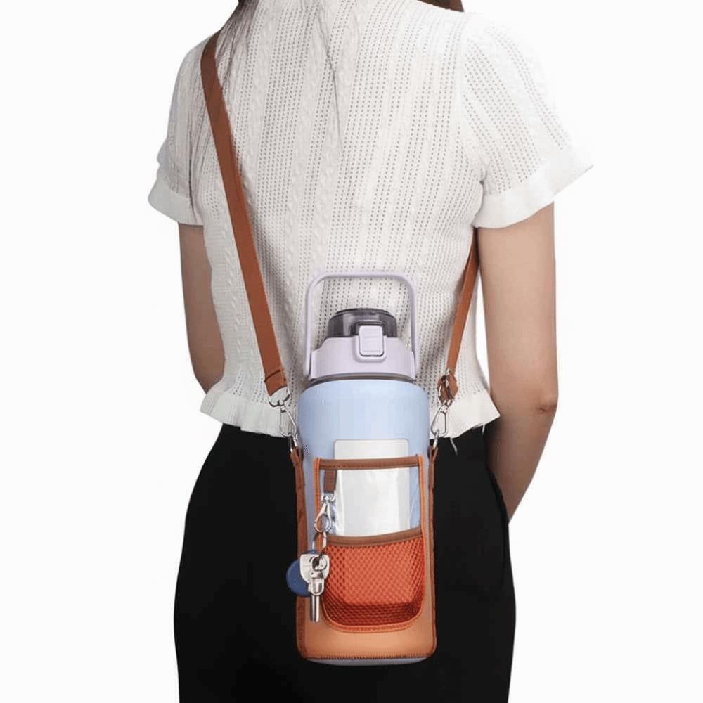 Half Gallon Water Bottle Cover 2L Capacity Thermo Pouch Carrying Strap Water Bottle Case  Gym