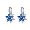 HUAMI Double Layer Flower Earrings Hoop Ear Clip With CZ Zirconia Design Big Jewelry For Wedding Women Earrings Dangle Drop