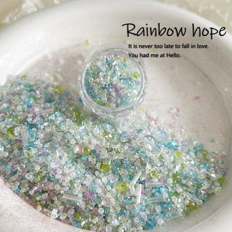 

Super Fairy Glitter Gravel Nail Art Material Package Xiaohongshu Nail Art Jewelry Diy Handmade 3D Wearing Nail Material