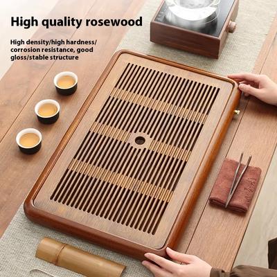 Tea Tray Home Small Solid Wood Pear Wood Dry Soaking Platform Water Storage Tea Set Tea Tray Wooden Tray