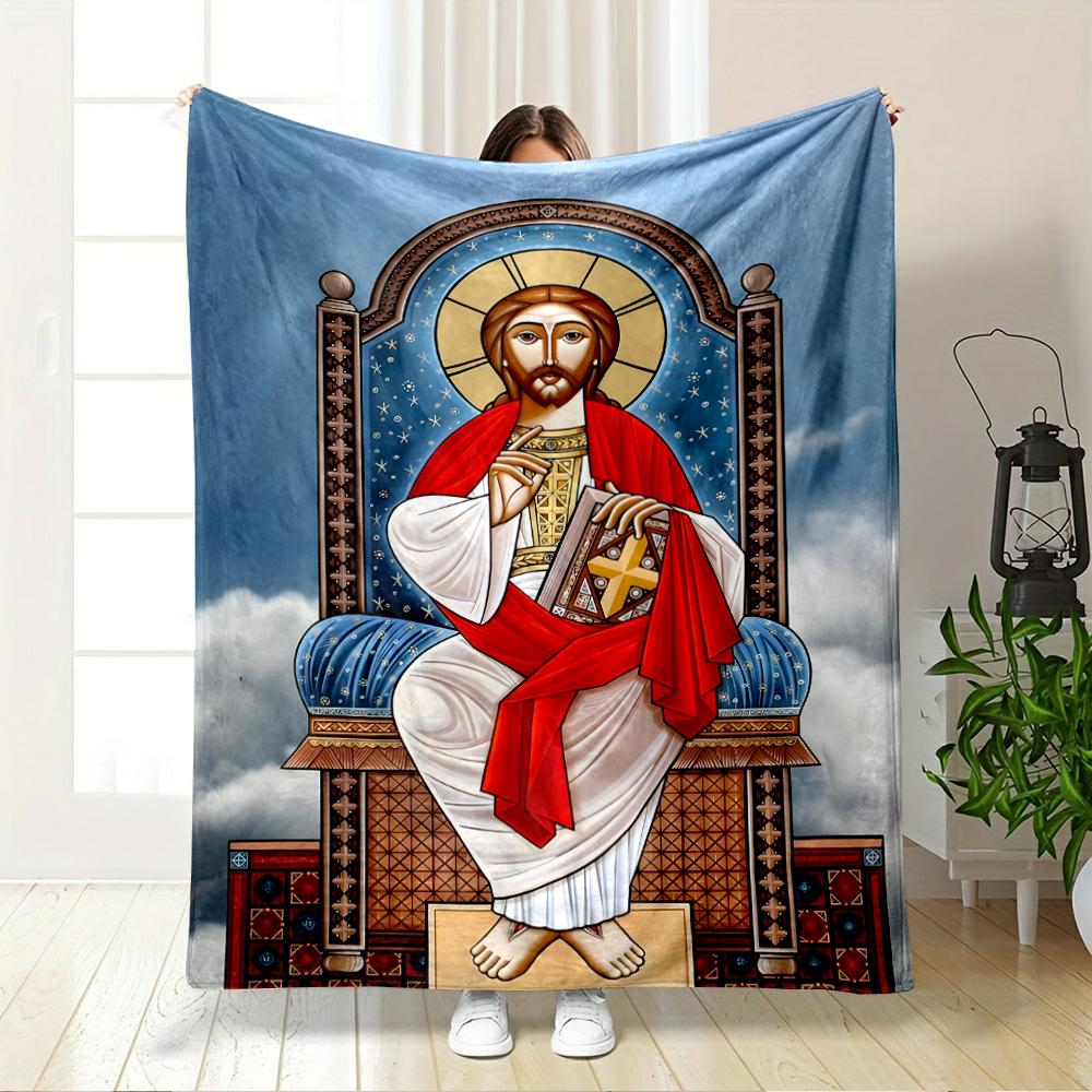 Sacred Icon Style Blanket DesignFlannel blanket for bedroom, living room, sofa, and nap