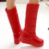 Warm Women's Winter Fur Snow Boots New 2024 Black Red Mid-calf Boot Female Wedge Platform Rain Footwear Shoes Ladies Waterproof