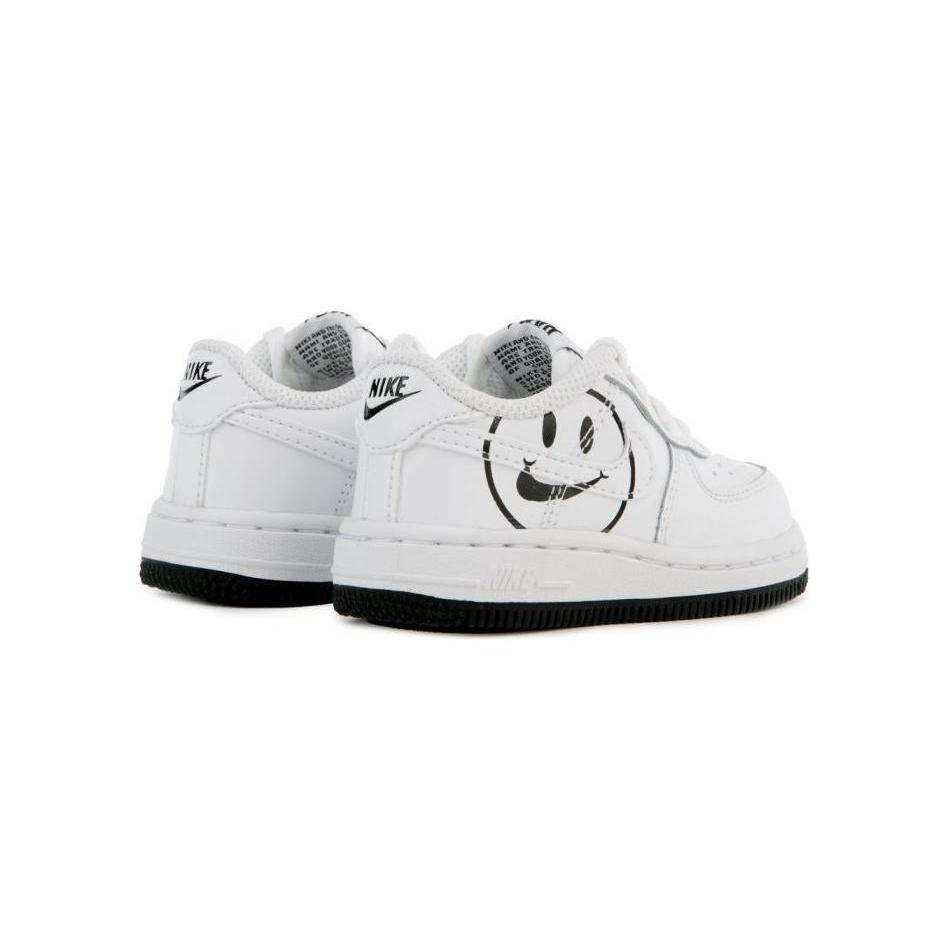 New Nike Air Force 1 LV8 'Have A Nike Day' Smiley Face Low-Top Skateboard Shoes White Black Infant And Toddler BQ8275-100