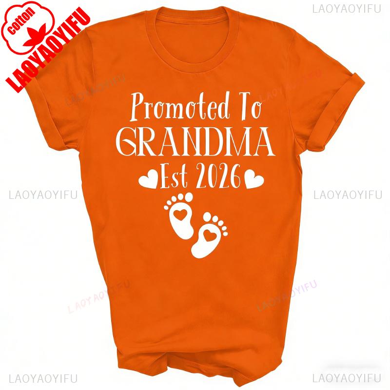 Lustige T-Shirts Oma Gegründet 2026 Unisex Shirt Geschenk Einfache Buchstaben Grafik-T-Shirts Pendler Allmatch Lässige Oberteile T-Shirt Kurzes T-Shirt