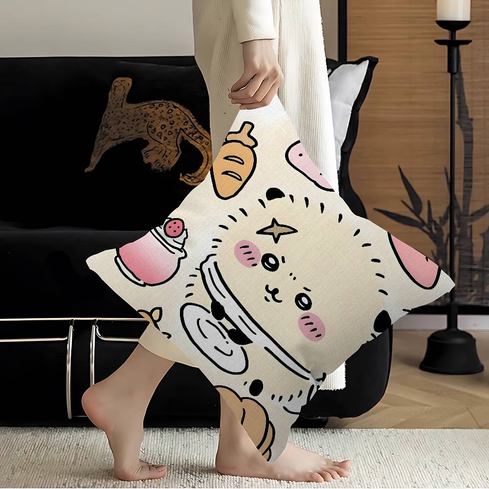 RRakko Cartoon Office Cushion Pillowcase Car Cushion CoverXCM Lumbar Pillowcase Sofa Pillowcover