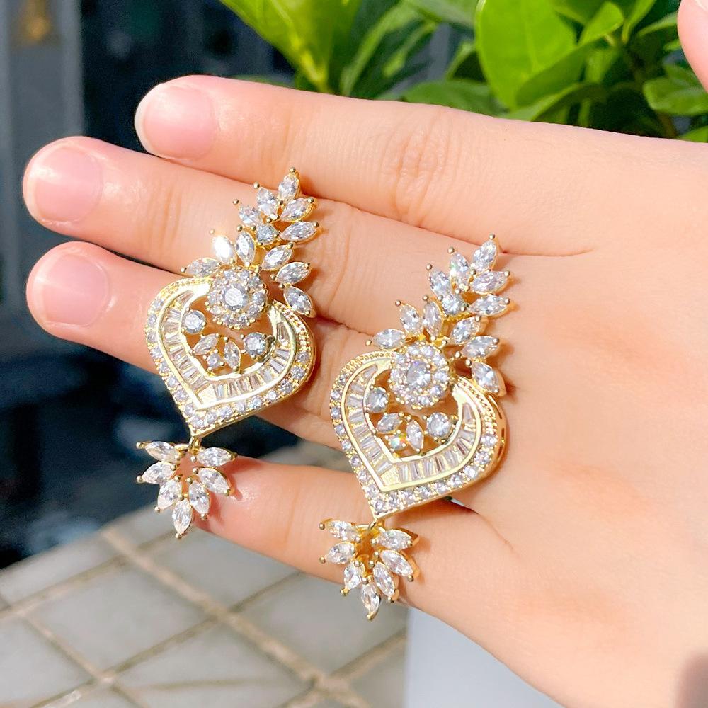 Temperament Retro Zirkon Ohrringe Stiftplattierte Ohrringe Ohrschmuck