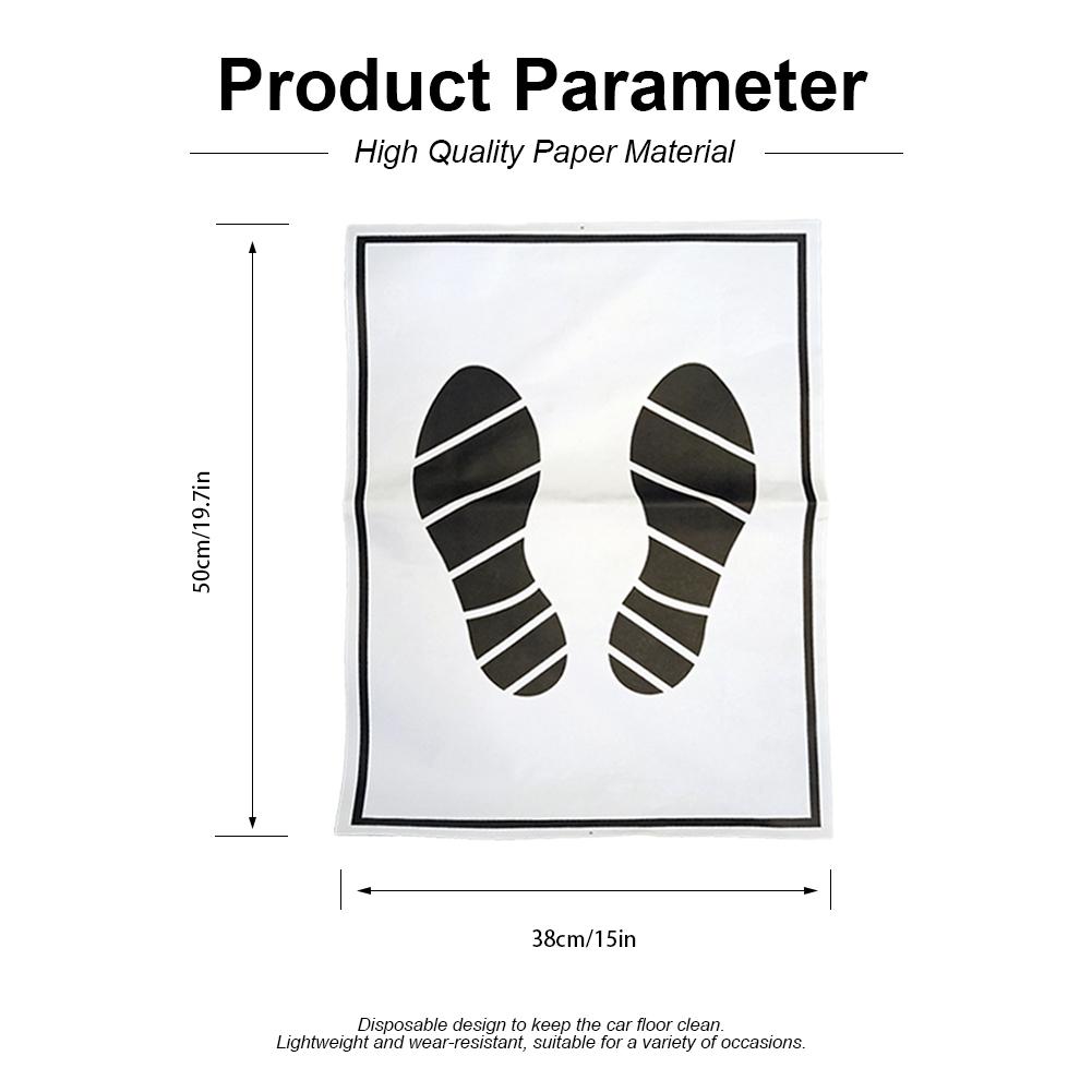 25/50Pcs Disposable Car Foot Mats Portable Paper Vehicle Foot Pads For Protection Disposable Car Mat Paper Anti-dirty Mat