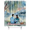 Romantic Couple By The Lake Waterproof Shower Curtain