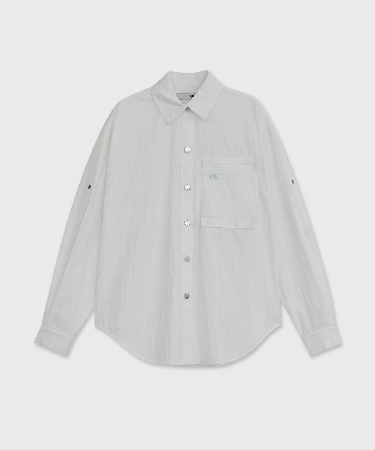 Oioi Collection Pocket Oversized Shirt [White] S