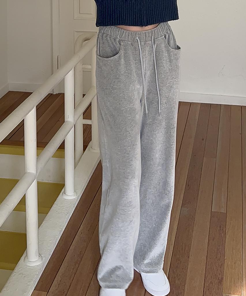 INJIACTIVE Velvet Pants Gray