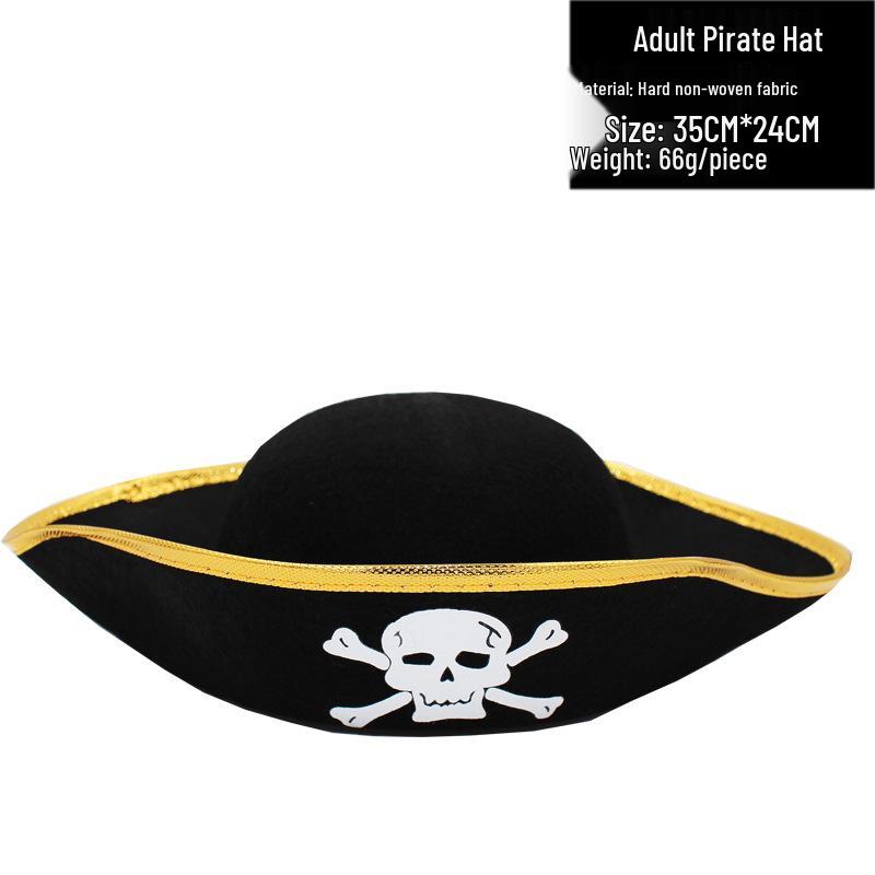 Chapeau de Capitaine Pirate Tête de Mort - Accessoire de Cosplay Mascarade d'Halloween