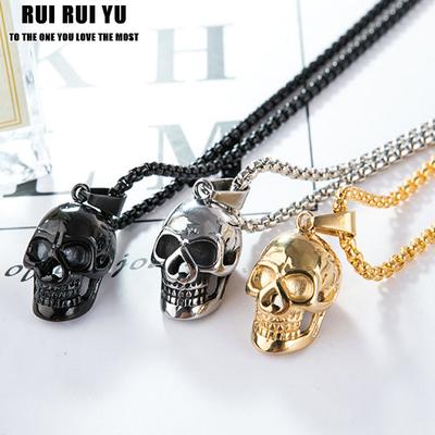 Punk Halsketten Totenkopf Anhänger Kette Goth Rock Halloween Hip Hop