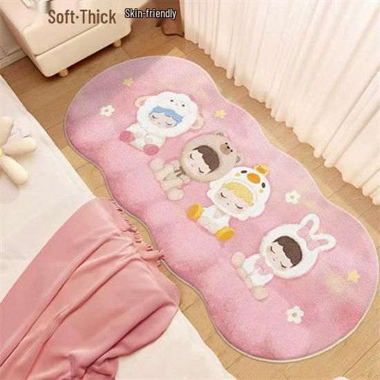 Thickened Plush Faux Cashmere Bedroom Bedside Rug