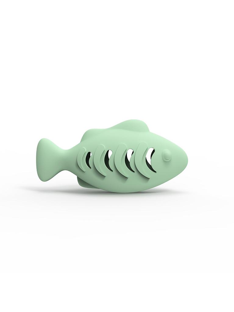 Fish-Shaped Cat Chew Toy - Dental Treat Dispenser Puzzle, Safe Silicone, No Battery, Interactive Pet Snack Game