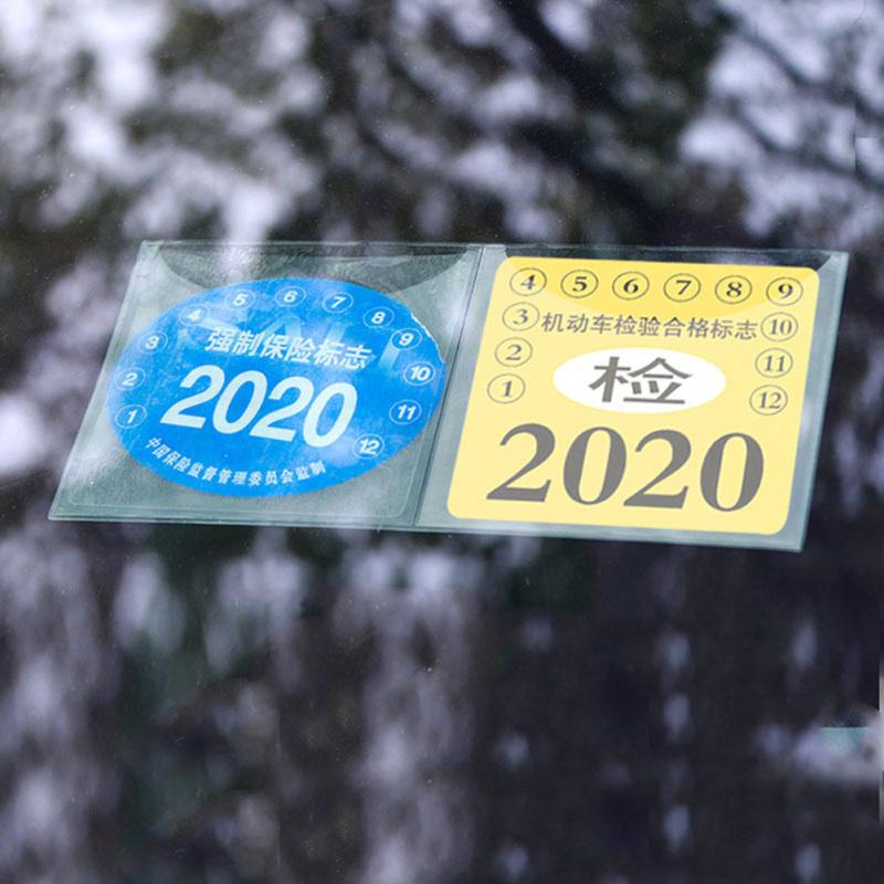 Car Styling Pojistné samolepky Taška bez roztržení Roční kontrola Sign Elektrostatický sáček Čelní sklo