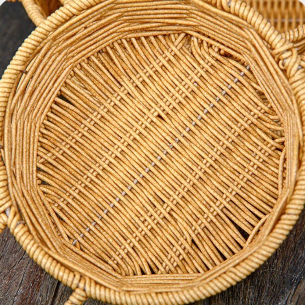 Härte Rattan Obstschale Krimskrams-Organizer Tragbarer Aufbewahrungskorb Handgewebter Brotaufbewahrungskorb