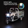 1/12 Electric Tricycle Toy Model Car Alloy Diecast Three-wheeled Motorcycle Models Sound Light Pull Back Ornaments Kids Gifts
