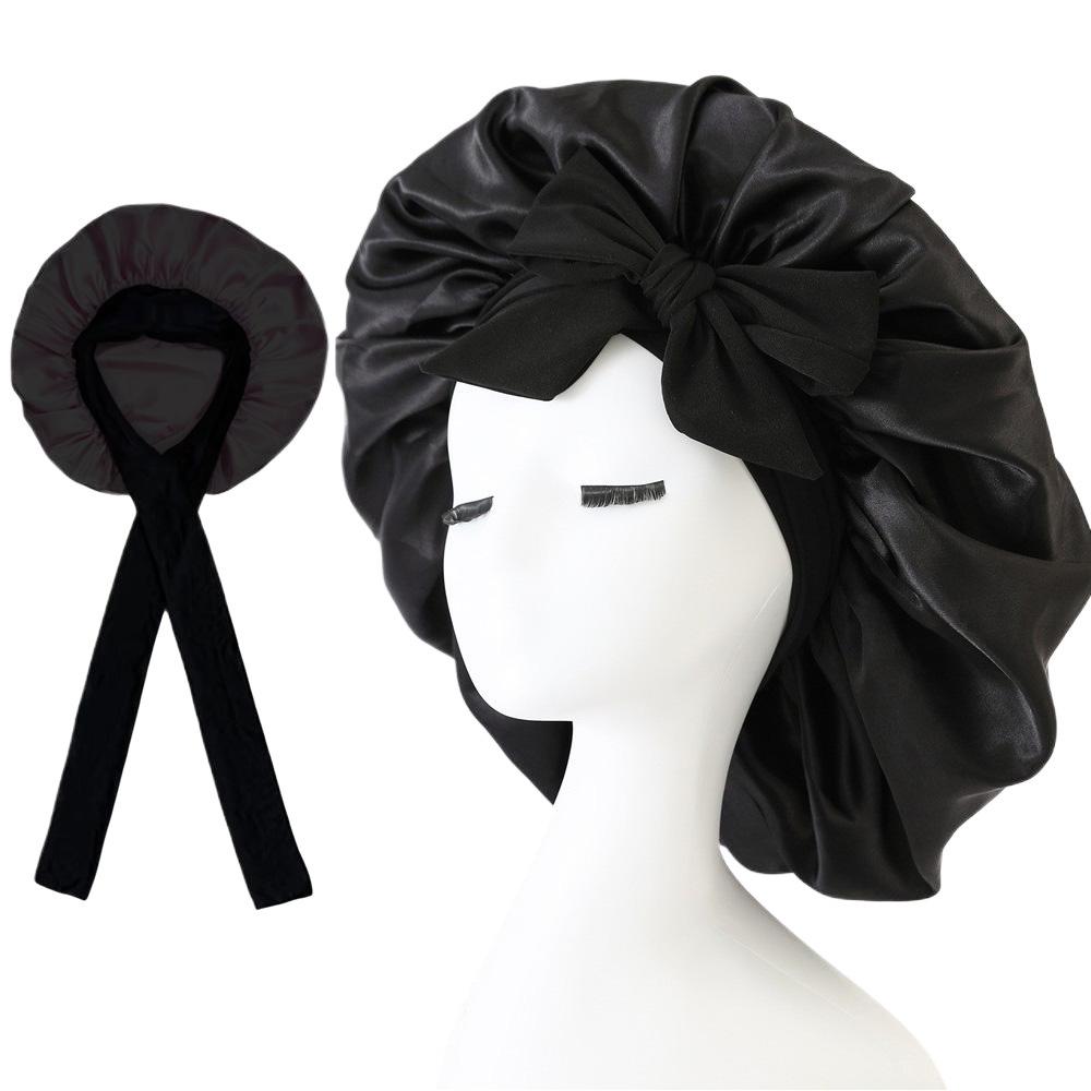 Satin Bonnet Silk Bonnet Adjustable Bonne For Sleeping Hair Bonnet With Tie Band Bonnets For Women Men