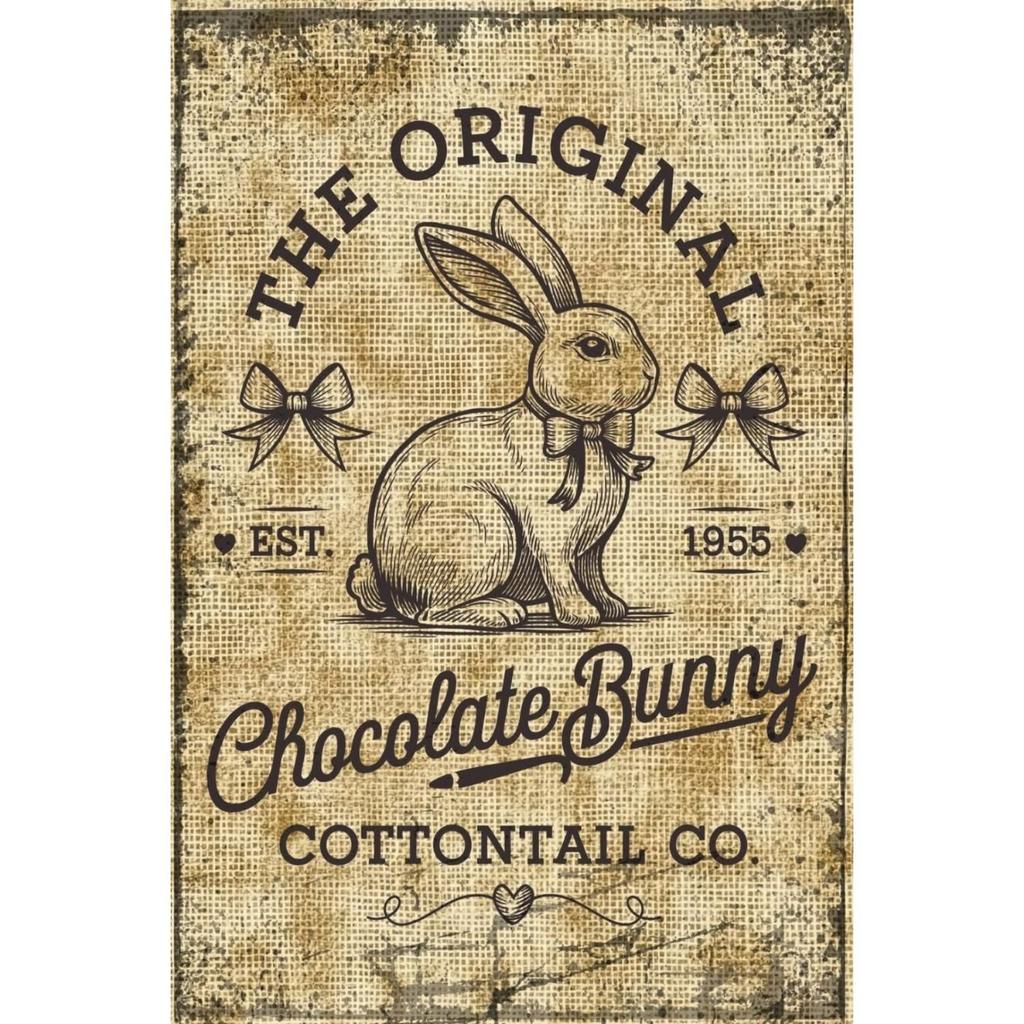 Easter Metal Wall Art Decor Vintage Cartoon Bunny Rabbit Rustic Tin Sign Home