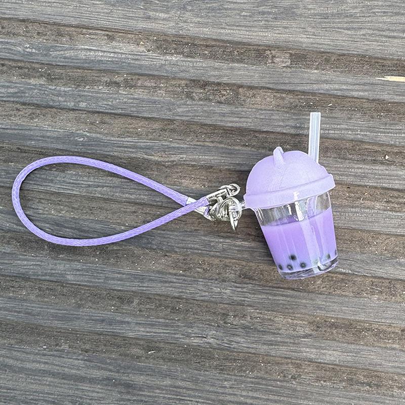 1 Piece 1:12 Dollhouse Mini Pearl Milk Tea Cup Model Pendant Diy Keychain Learning Scene Accessories Miniature Decoration