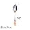 1 Pieces Luxury Gold Plated Cutlery Set Vintage Western Stainless Steel Tableware Wedding Engraving Dinnerware Knife Fork Spoon