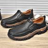 Italian Casual Leather Business Shoes Men Flat Designer Office Outdoor Shoes Luxury Brand Genuine Leather Comfy Walking Loafers