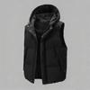 Men's And Women's Casual -color Hooded Sleeveless Vest, Men's Large Pocket, Cotton Thickened, Loose And Warm Zipper Vest