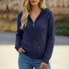 Women's Autumn/Winter Knit Hooded Cardigan - Solid Color Cable Knit Zipper Sweater Jacket