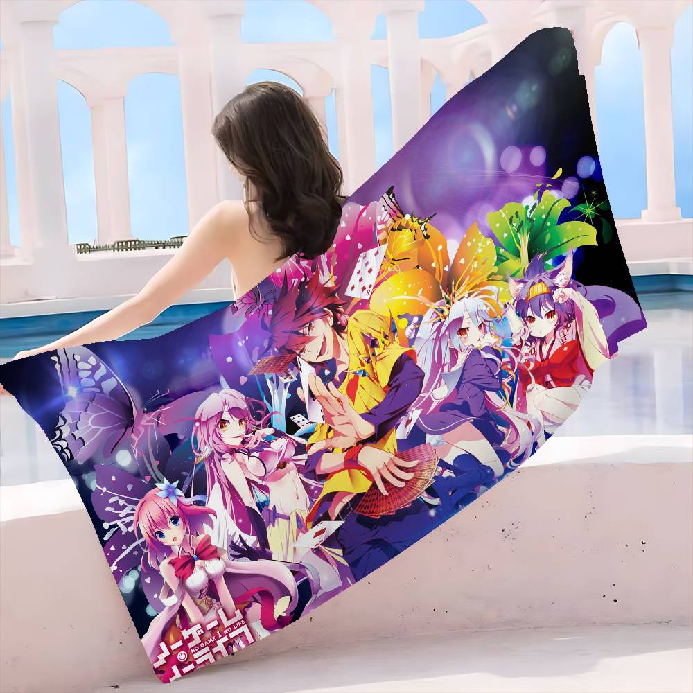 Game No Game No Life Big Microfiber Beach Towels Quick Dry Towel Sand Beach Towels Pool Towel for Travel Swim Pool Yoga