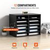 Wood Literature Organizer, 12 Compartments, File Sorter with Removable Shelves, Mailboxes Slot for Office Home Classroom Mailrooms Organization, EPA