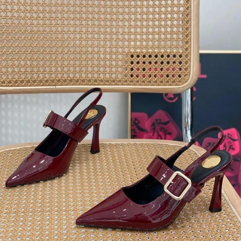 Fashion Women's Stiletto Sandals Summer 2025 New Style Pointed Head Shallow Mouth Line with Anti-slip Wear-resistant High Heels