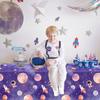 4 Pack Galaxy Tablecloth - Astronaut Rocket Table Cover - Space Planet Decorations - 86 X 51 Inch