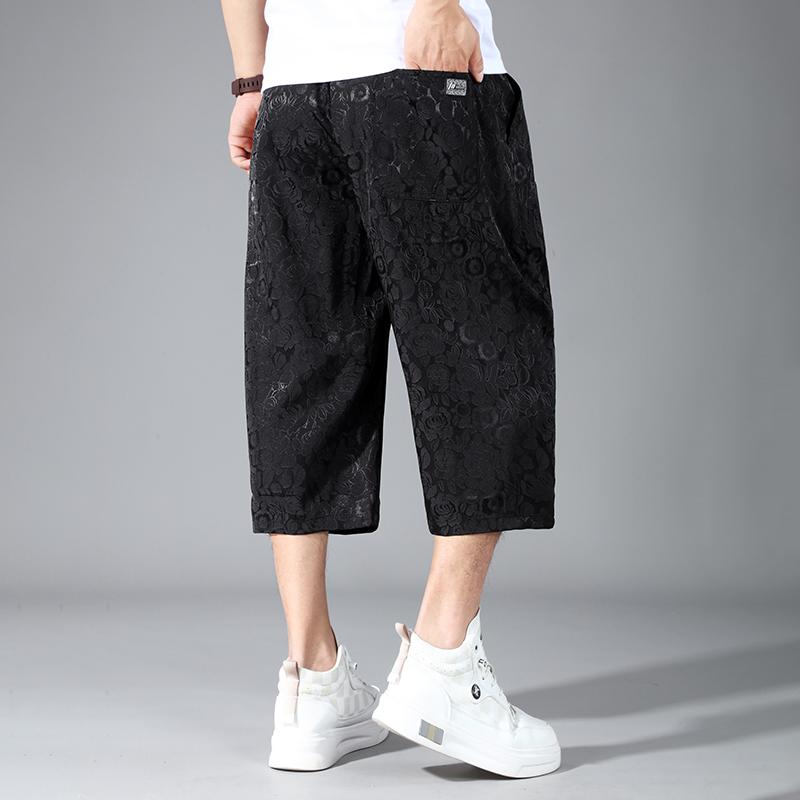 Plus Size 4XL-10XL Oversize Calf-length Pants for Men Summer Fashion Streetwear Elastic Waist Short Pants