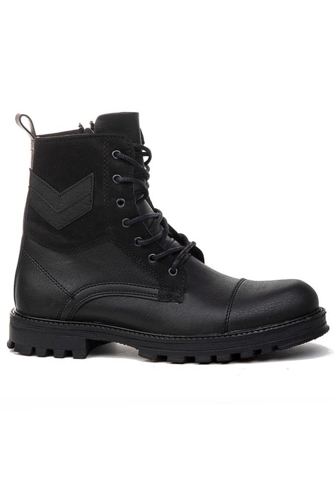 Men's Fashion Fleece Thick Heeled Booties Bootie Black Suede Winter Boots Waterproof Shoes