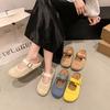 Thick-soled inner height increase Baotou new one-pedal single shoes sandals mesh half slippers women's summer outer wear