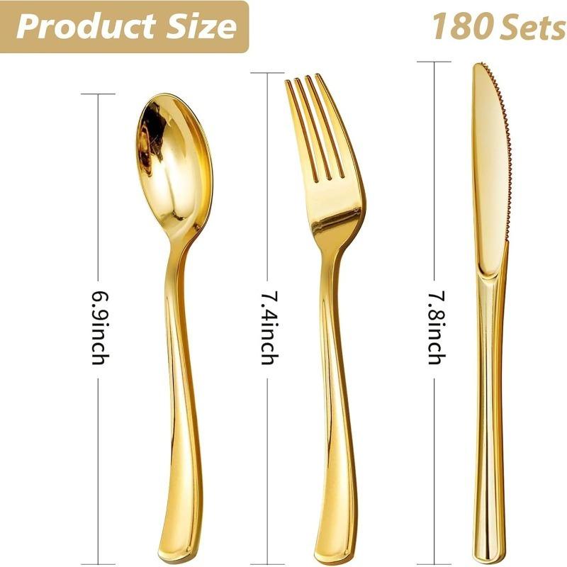 Einweg Messer Gabel Löffel Besteckset Roségold Einweg Geschirr Geburtstagsparty Dekorationen Hochzeit Babyparty Zubehör
