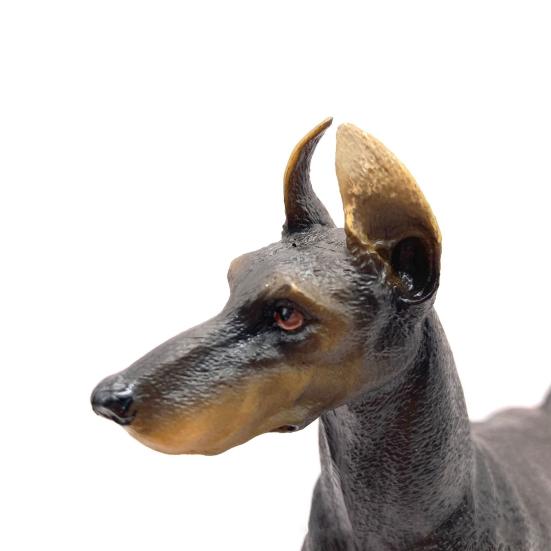 Doberman Pinscher Model Cognitive Ability Burrs-free Smell-less Action Figure Toy Doberman Pinscher for Children