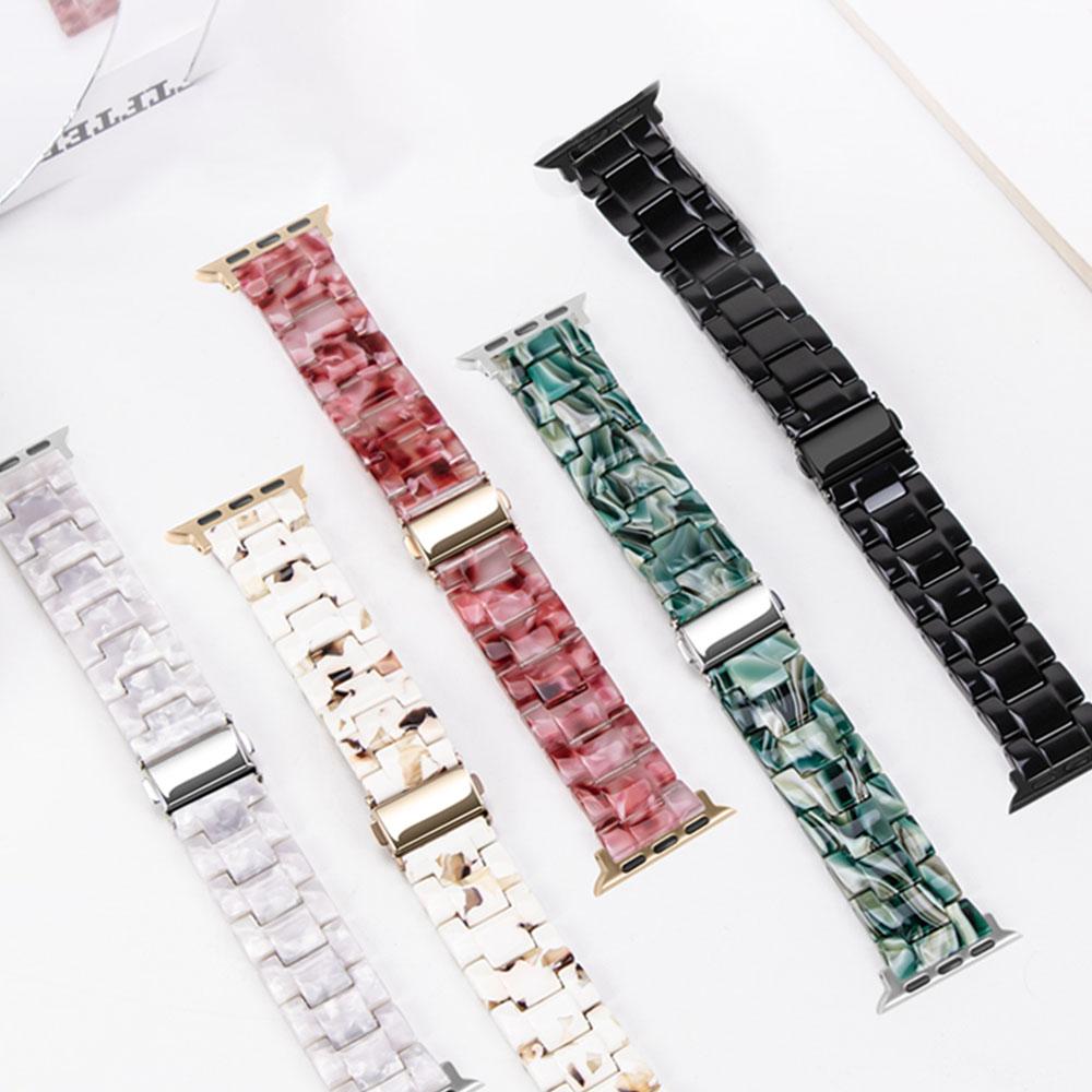 Luxusní pryskyřičný řemínek pro Apple Watch Ultra 3 2 49mm 11 10 42mm 46mm Článkový náramek Iwatch Series 9 7 8 6 5 SE3 45mm 41mm 40mm 44mm