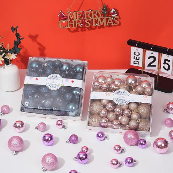 Yousheng 44 Pcs Christmas Balls Ornaments Shatterproof Plastic Baubles Xmas Tree Hanging Decoration for Holiday Party Wedding Decor