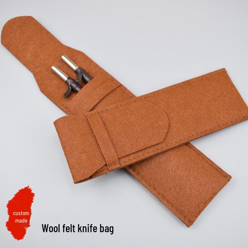 Seal & Stone Carving Knife Leather Sheath Roll-Up Case
