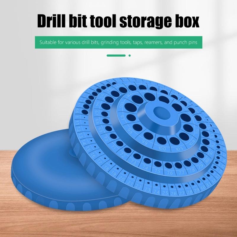 Rotating Drill Bit Storage System Multiple Compartment Plastic Organizer With Antislip Bottom For Toolshop