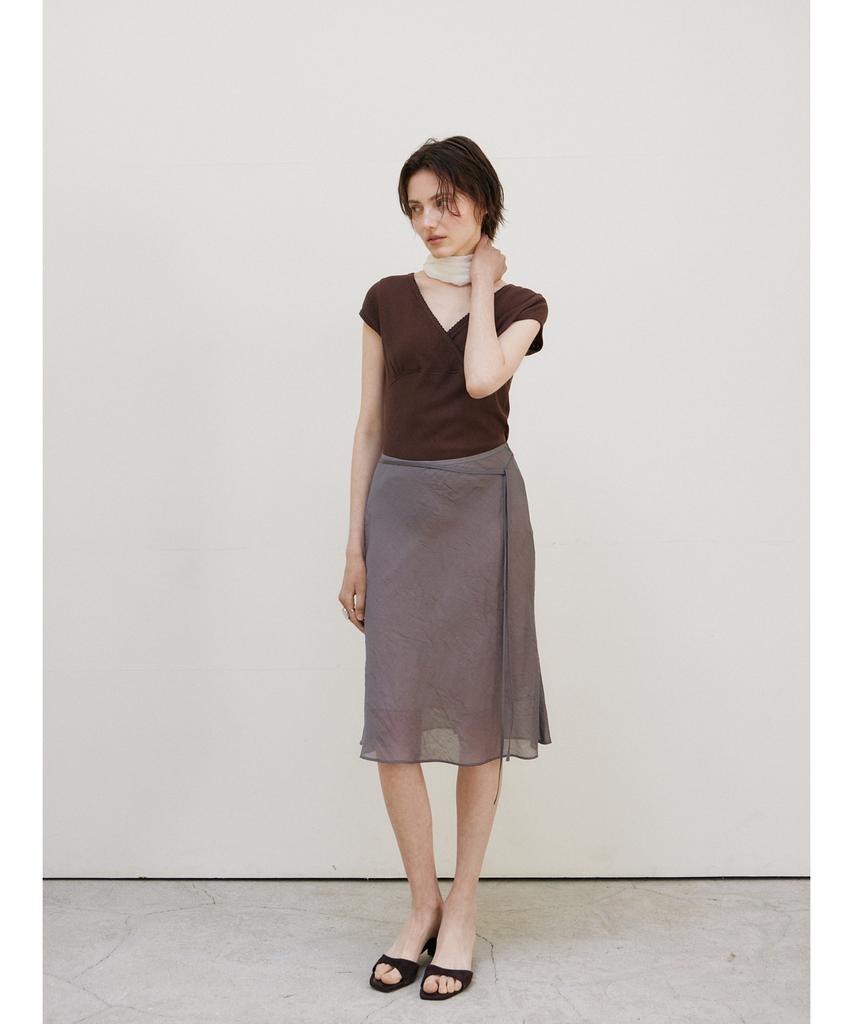 Ninnis [3Rd] Glassy See-Through Skirt (Khaki)