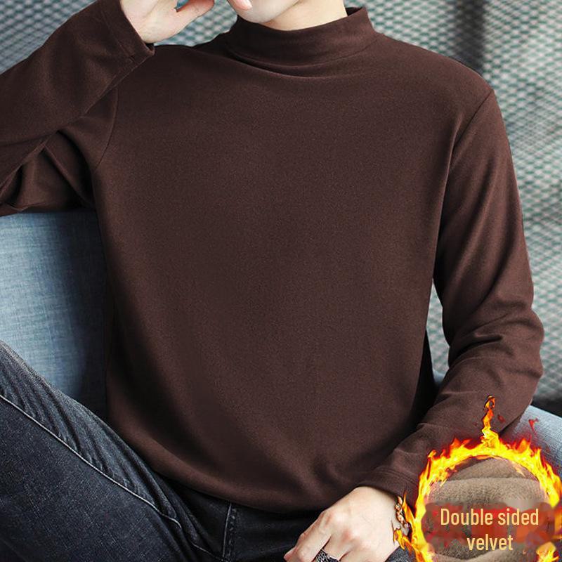 Pánské oboustranné termotričko s rolákem a dlouhým rukávem z německého sametu na zimu