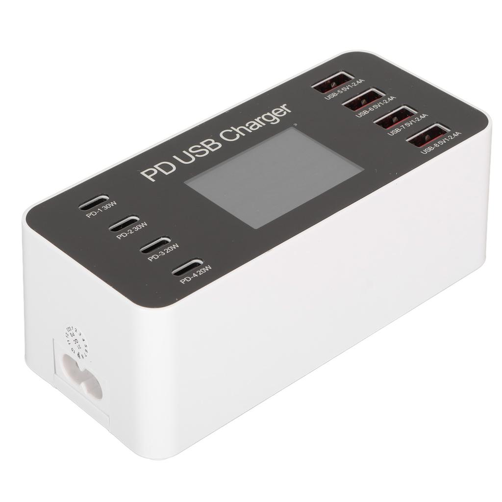 USB-Ladestation 65W Hub 8 Ports USB A USB C PD Schnelle Multi-Ladedock Schaltungsschutz