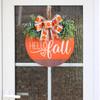 Vibranting Hand Carveds Pumpkins with Bowknot Designs Sturdy Wood Decoration for Seasonal Window and Door Display