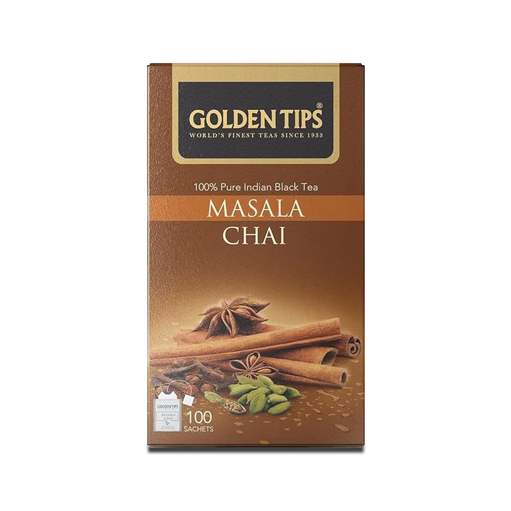 Golden Tips Masala Tea Bags (100 Cups) Natural, 200 g