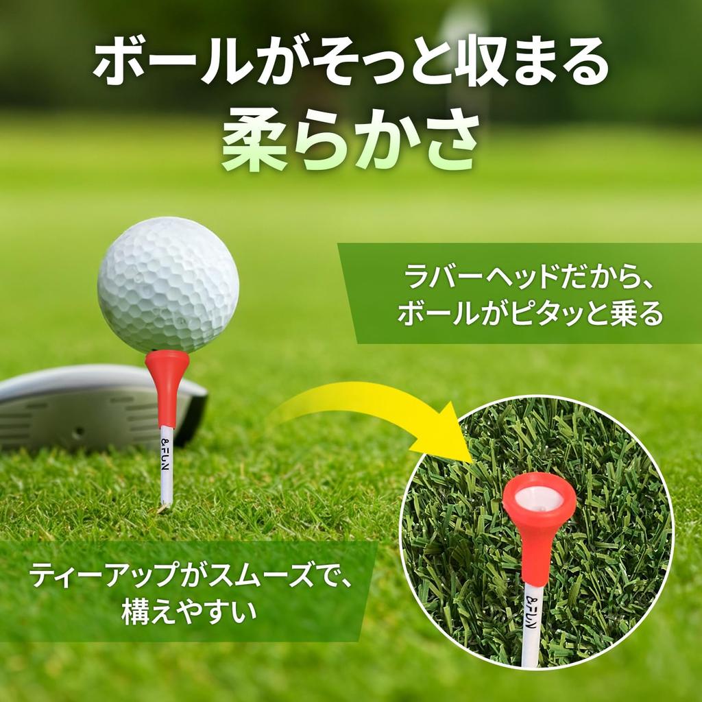Rubber Head Long Simple Pack of for Intermediate To Advanced Easy To Durable Golf Tees Tees, 83mm, 15, Players, Place, (Pro Viridian)